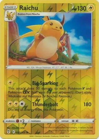 Evolving Skies Raichu #50/203 reverse holo